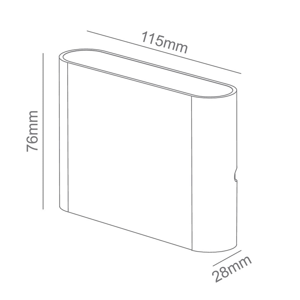 Lynx Small 12V / 24V DC 5W Down Wall Light White / Tri-Colour - 10557