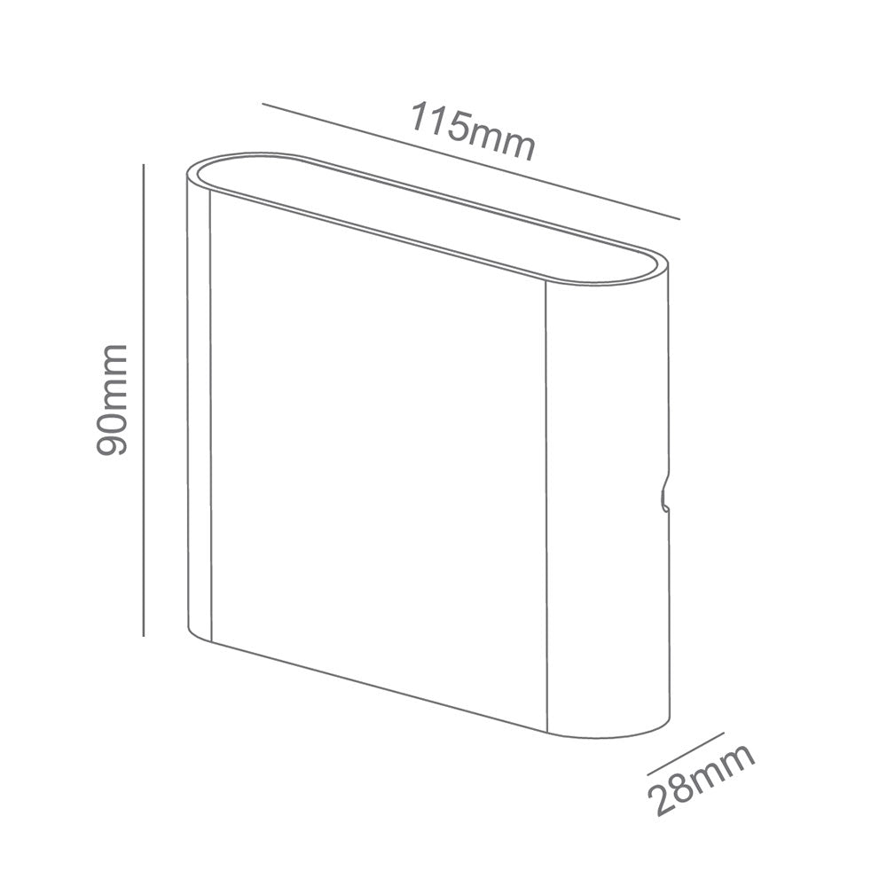 Lynx Small 12V / 24V DC 6W Up & Down Wall Light White / Tri-Colour - 10560