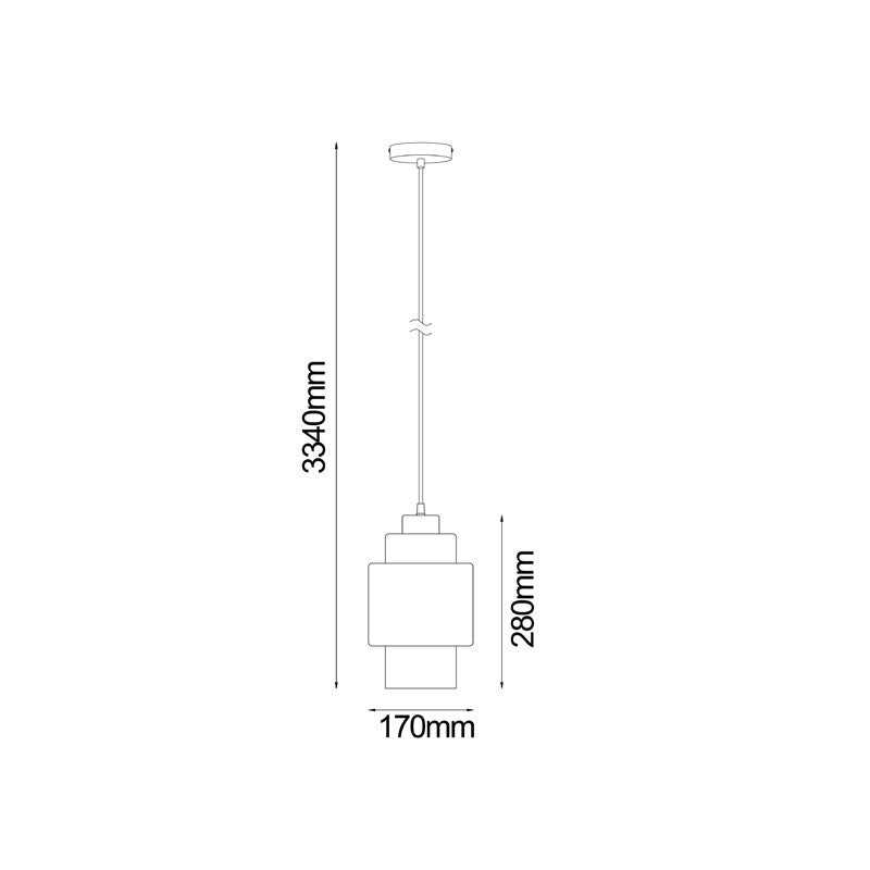 Double Cylinder Glass Pendant Copper - Lamina3