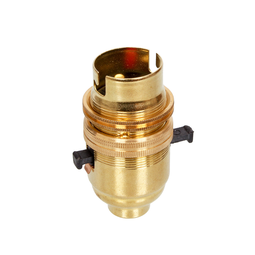 Lampholder BC Brass Switched With 10mm Base - ACLH1413E