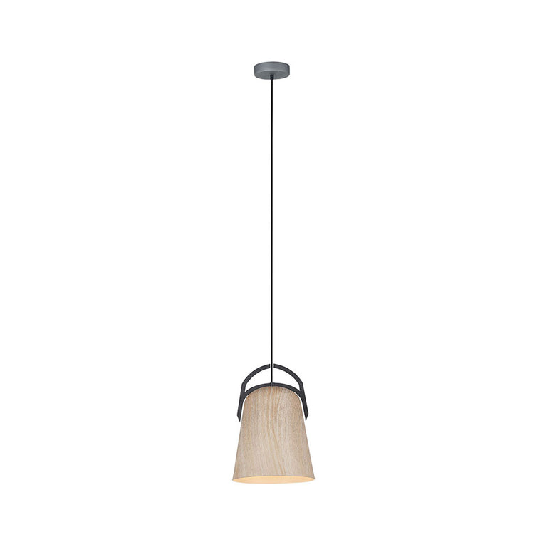Ellipse Shape Natural Oak Pendant - Legna1