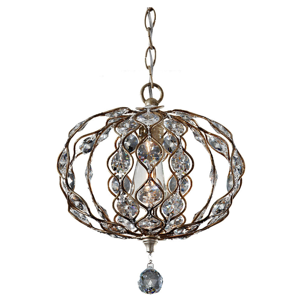 Leila 1 Light Mini Chandelier Burnished Silver - FE-LEILA1C