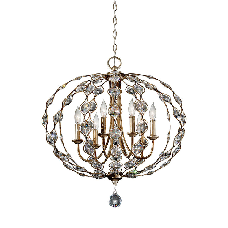 Leila 6 Light Chandelier Burnished Silver - FE-LEILA6