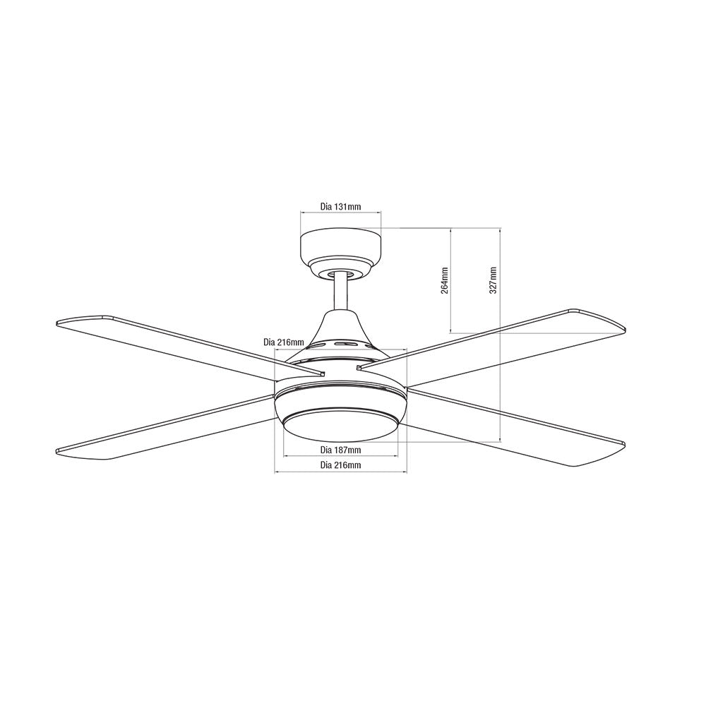 Link 48" AC Ceiling Fan With 15W LED & Wall Control White / Tri-Colour - FSL1243W