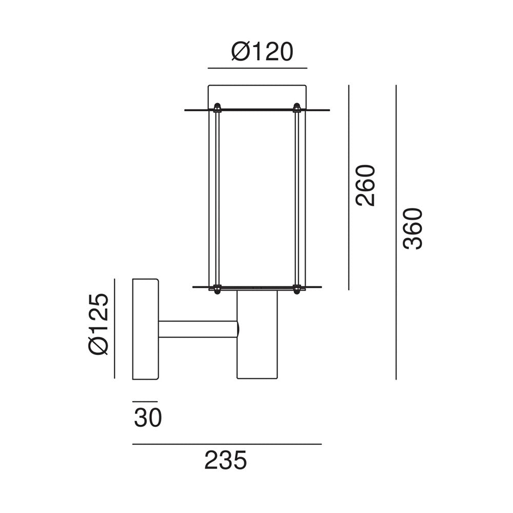 Loggia Outdoor Wall Light With White Glass IP44 - 264.01.OOB