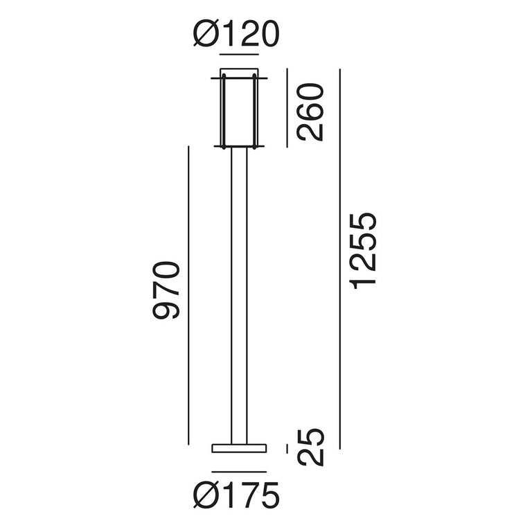 Loggia Bollard Light Medium With Clear Glass IP44 - 264.11.OOT