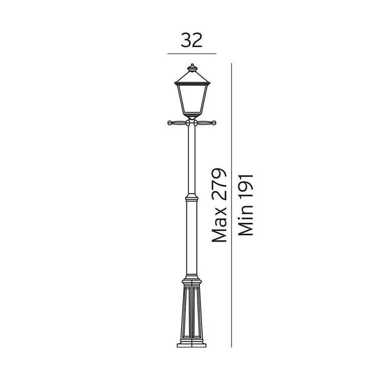 London 1 Light Pole Light White - NLYS.491W