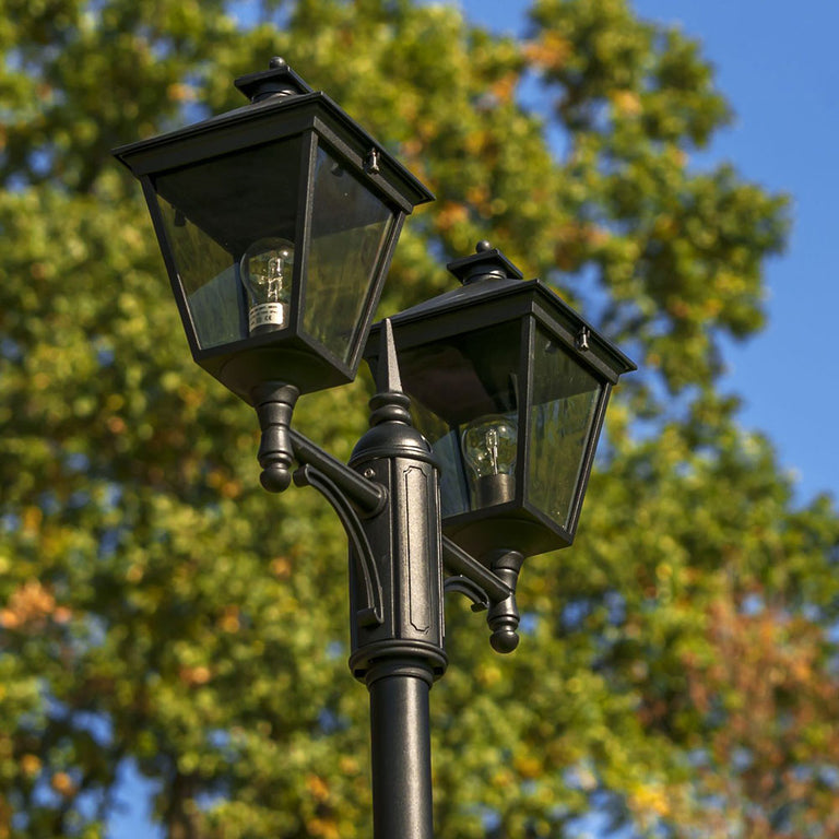 London 2 Light Large Pole Light Black - NLYS.492B