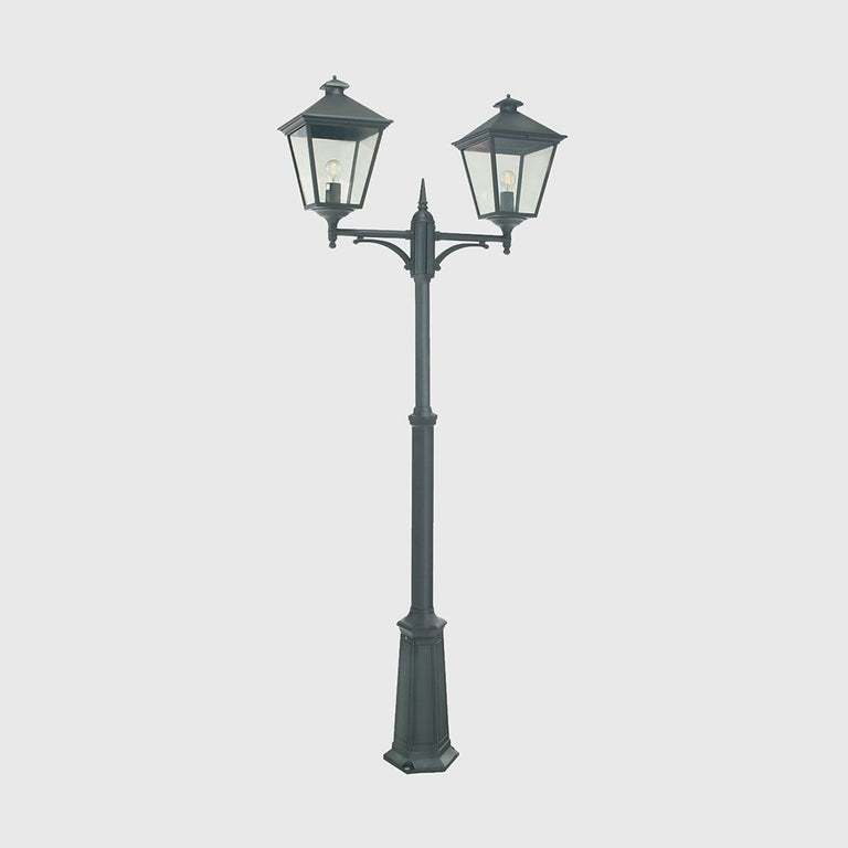 London 2 Light Large Pole Light Black - NLYS.492B