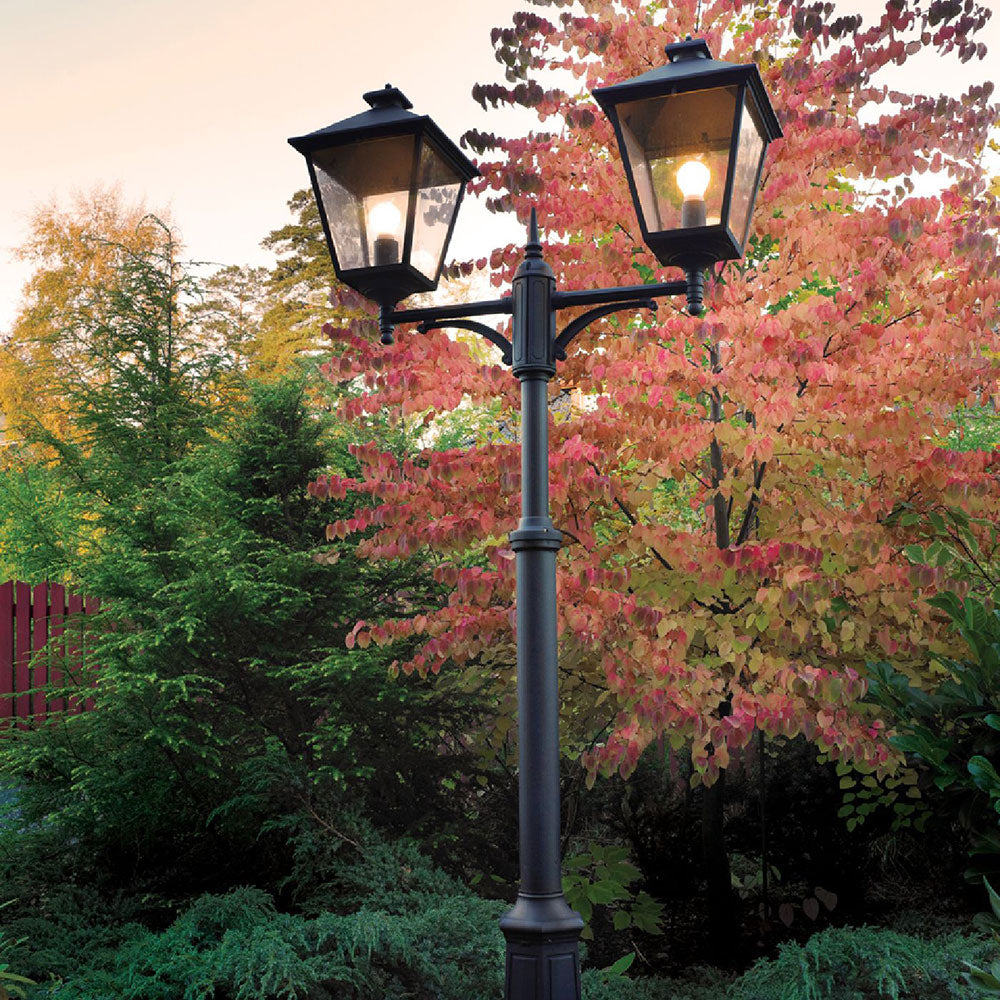 London 2 Light Large Pole Light Black - NLYS.492B