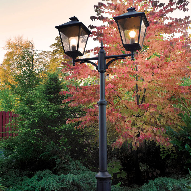 London 2 Light Large Pole Light Black - NLYS.492B