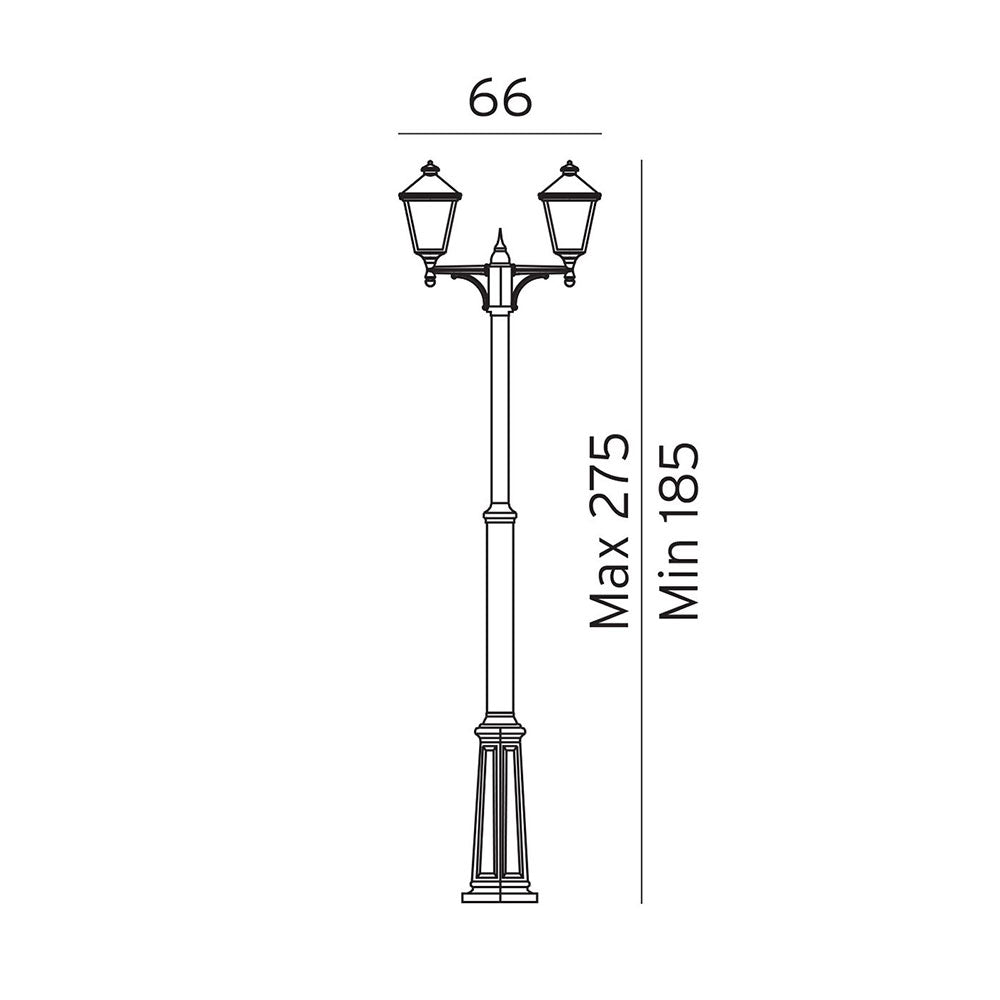 London 2 Light Small Pole Light White - NLYS.482W