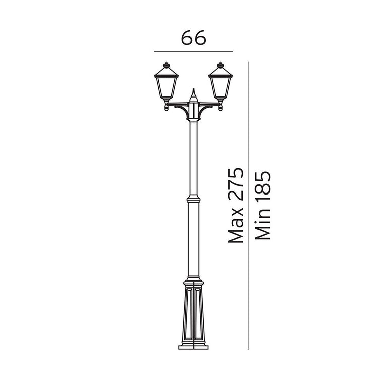 London 2 Light Small Pole Light White - NLYS.482W