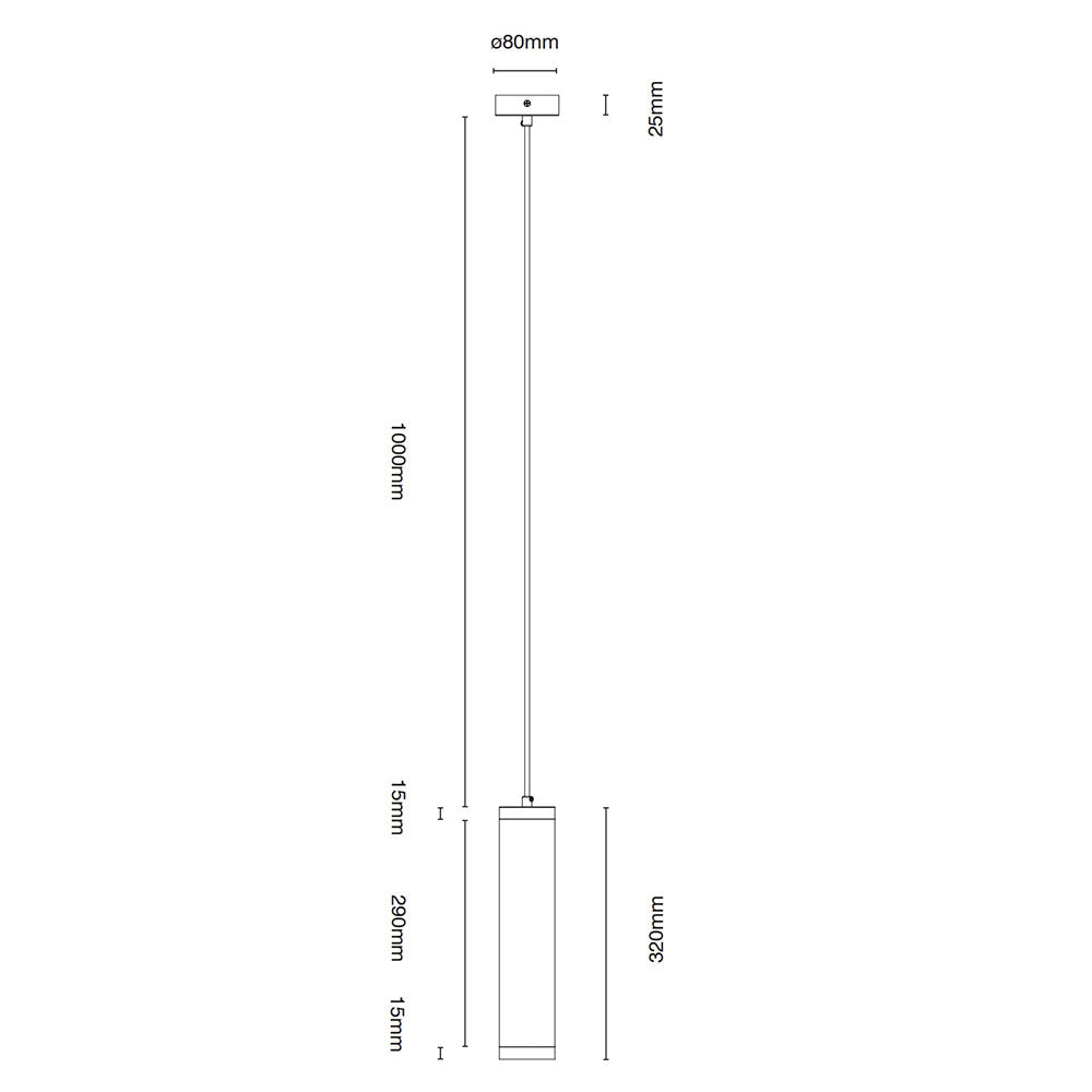 Luca 7W LED Pendant Black / Cool White - 22747/06