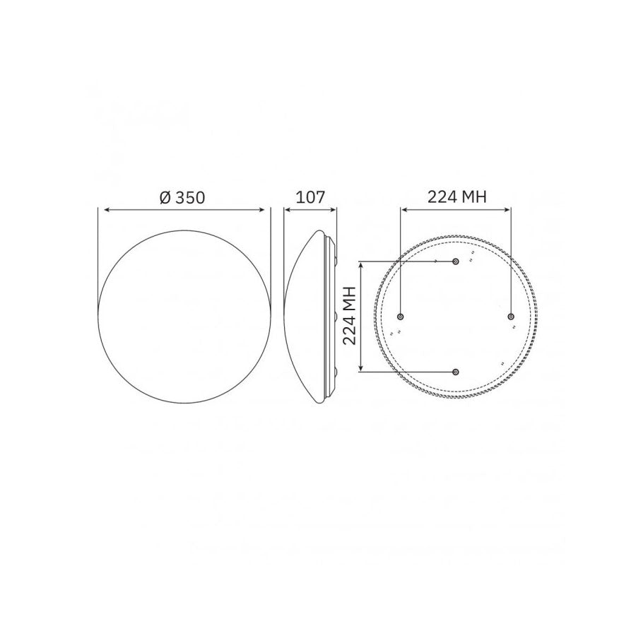 Luna Opal Acrylic 24W LED Oyster White / Cool White - 720-LED24