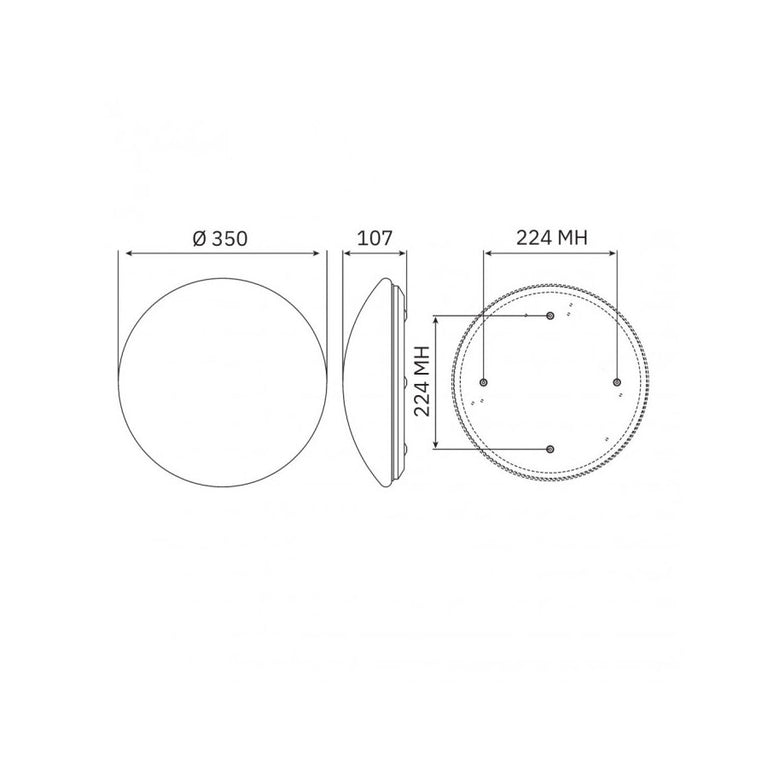 Luna Opal Acrylic 24W LED Oyster White / Cool White - 720-LED24