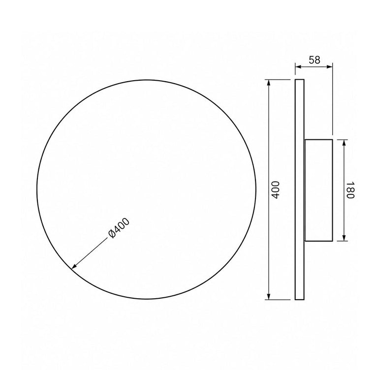 Luna 400mm 20W Dimmable LED Wall Light White / Tri-Colour - UWL-LUNA-400-WH