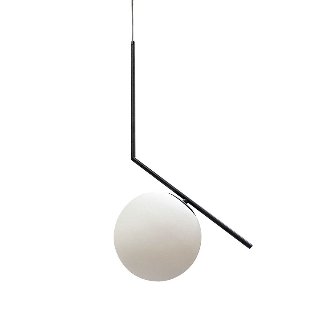 Luna 1 Light Pendant Black / Opal