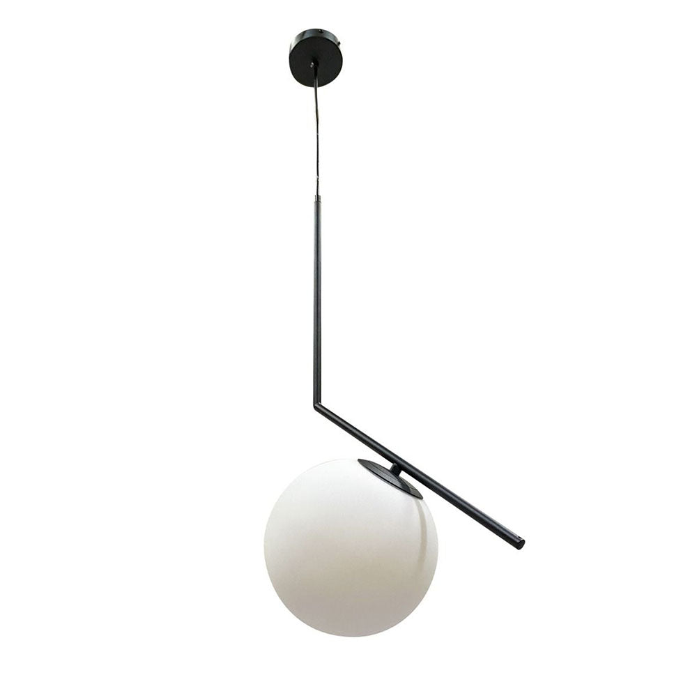 Luna 1 Light Pendant Black / Opal