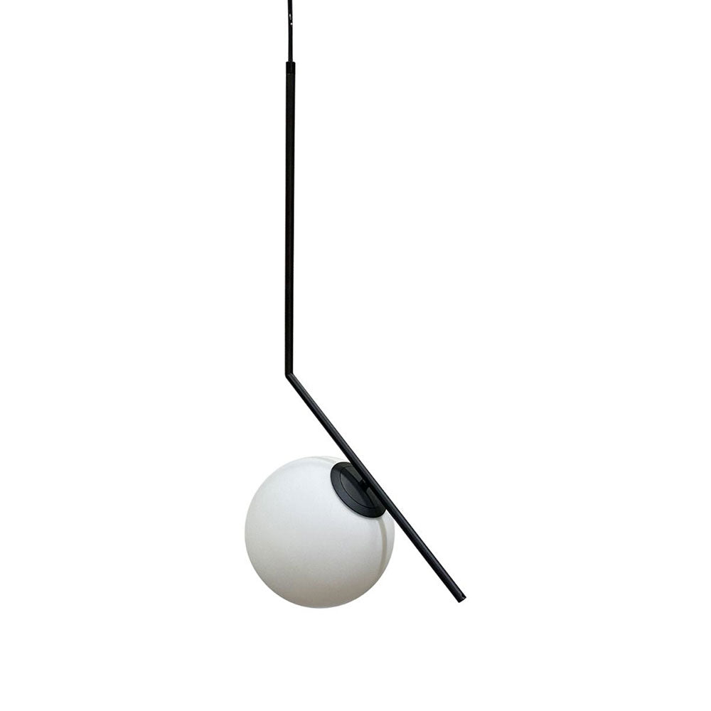 Luna 1 Light Pendant Black / Opal