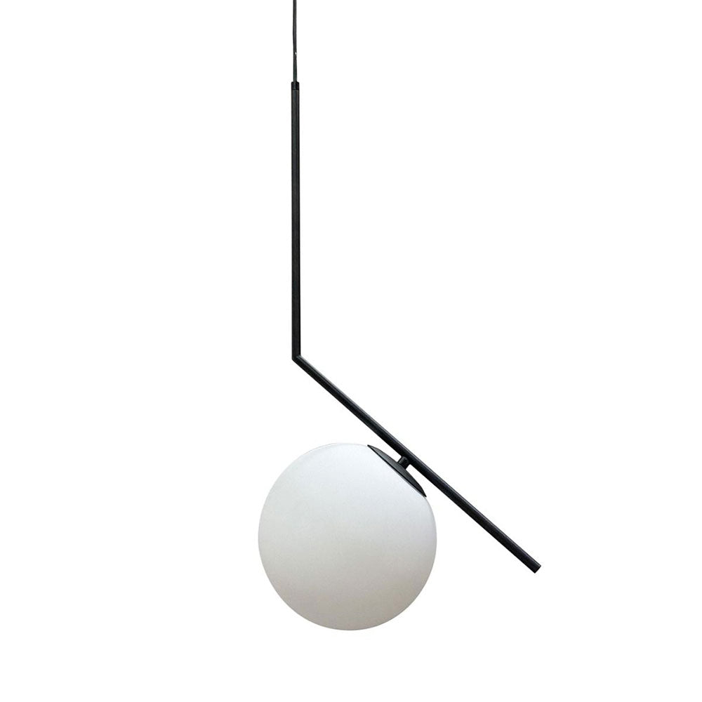 Luna 1 Light Pendant Black / Opal