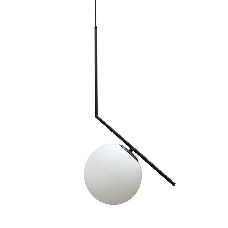 Luna 1 Light Pendant Black / Opal