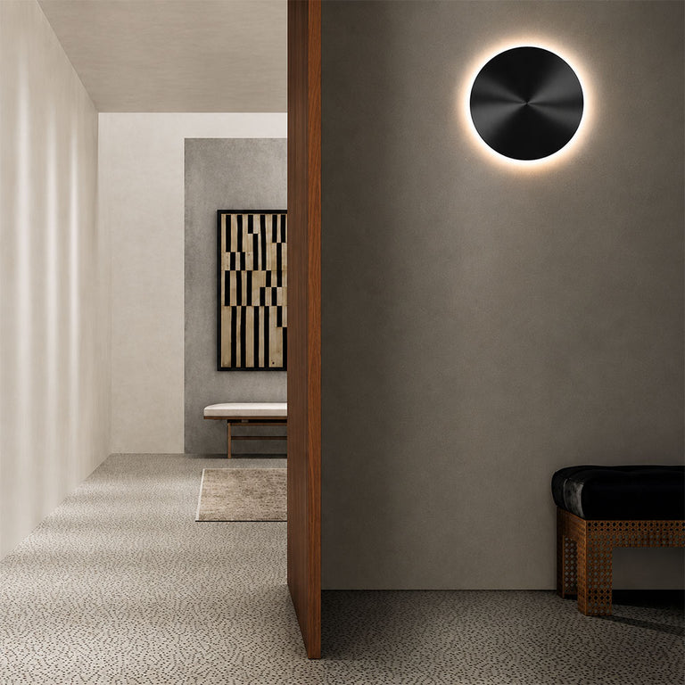 Luna 300mm 12W Dimmable LED Wall Light Black / Tri-Colour - UWL-LUNA-300-BLK