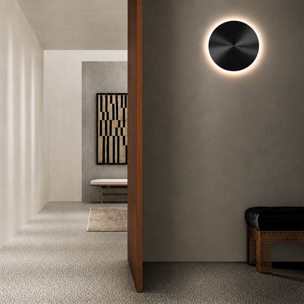 Luna 400mm 20W Dimmable LED Wall Light Black / Tri-Colour - UWL-LUNA-400-BLK