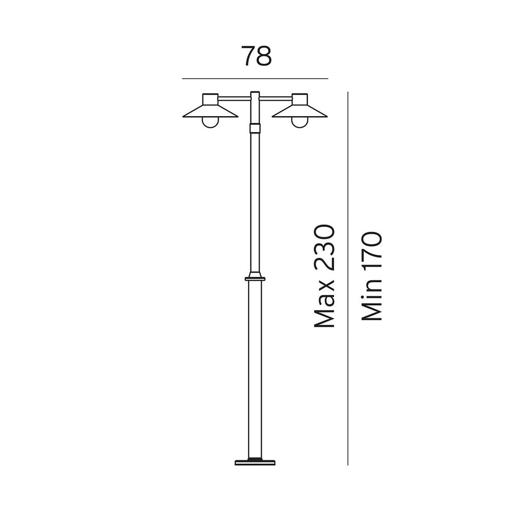 Lund Double Pole Light Black - NLYS.275B