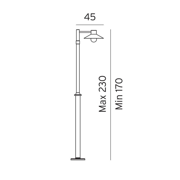 Lund Single Pole Light Black - NLYS.274B