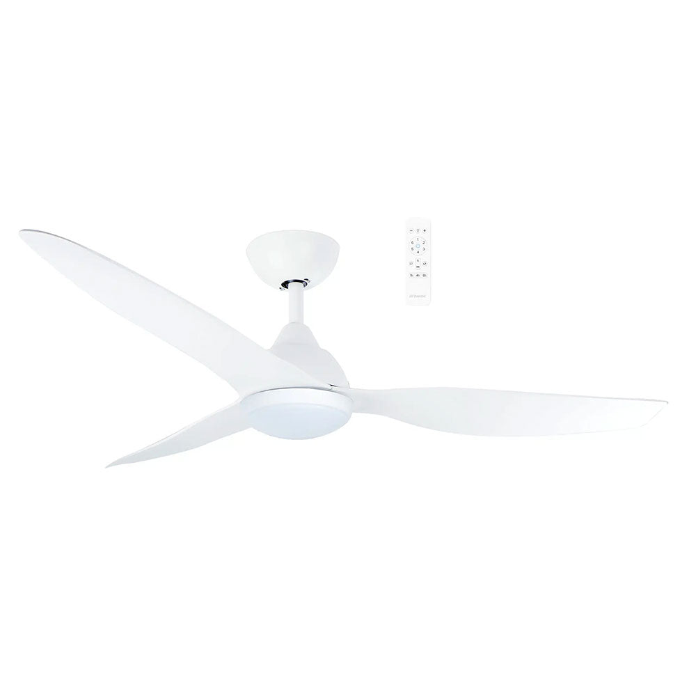 Avoca 48" DC Smart Ceiling Fan With WIFI Remote Control Matt White + LED Light - MADC1233WWR