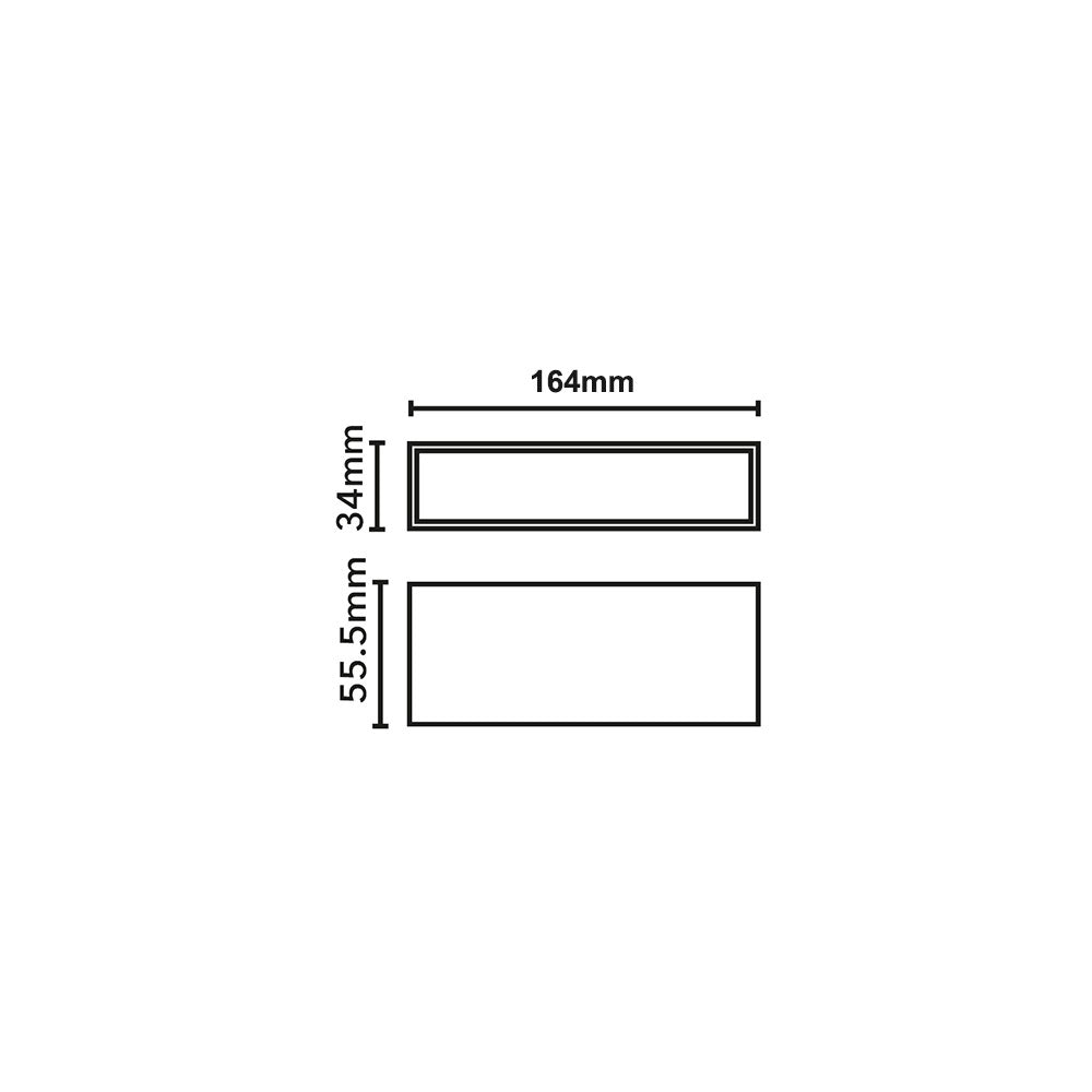 Magnetic 7W LED Dimmable Diffuse Black / Warm White - 163mm
