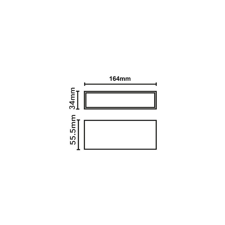 Magnetic 7W LED Dimmable Diffuse Black / Warm White - 163mm