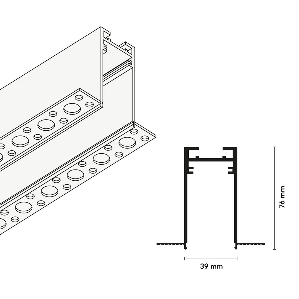 Magnetic Track 3 Metre Recessed