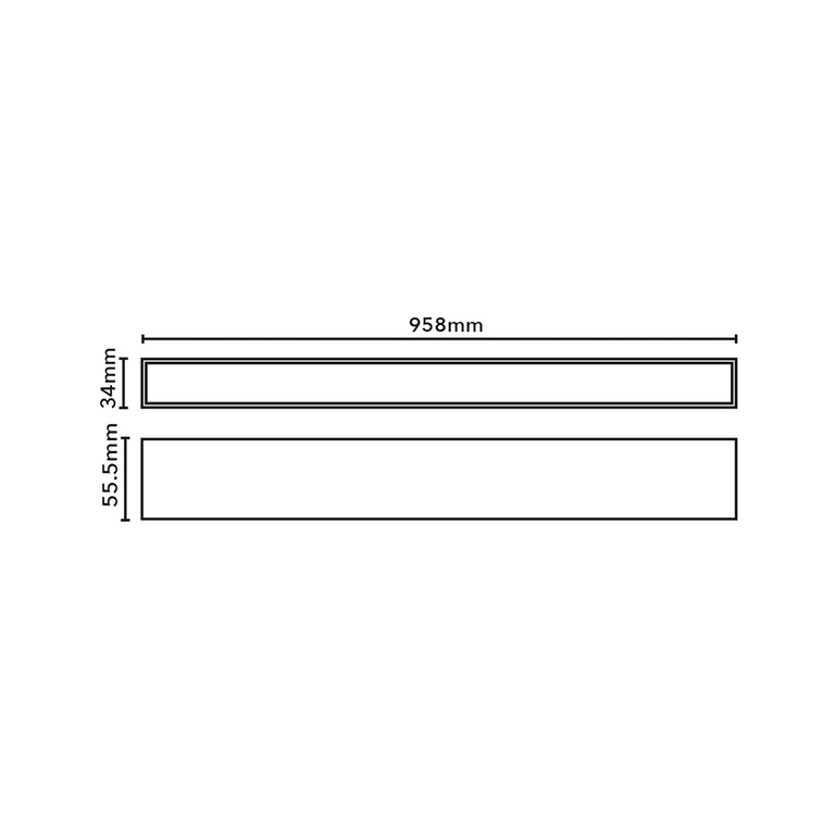 Magnetic 39W LED Dimmable Diffuse Black / Warm White - 956mm