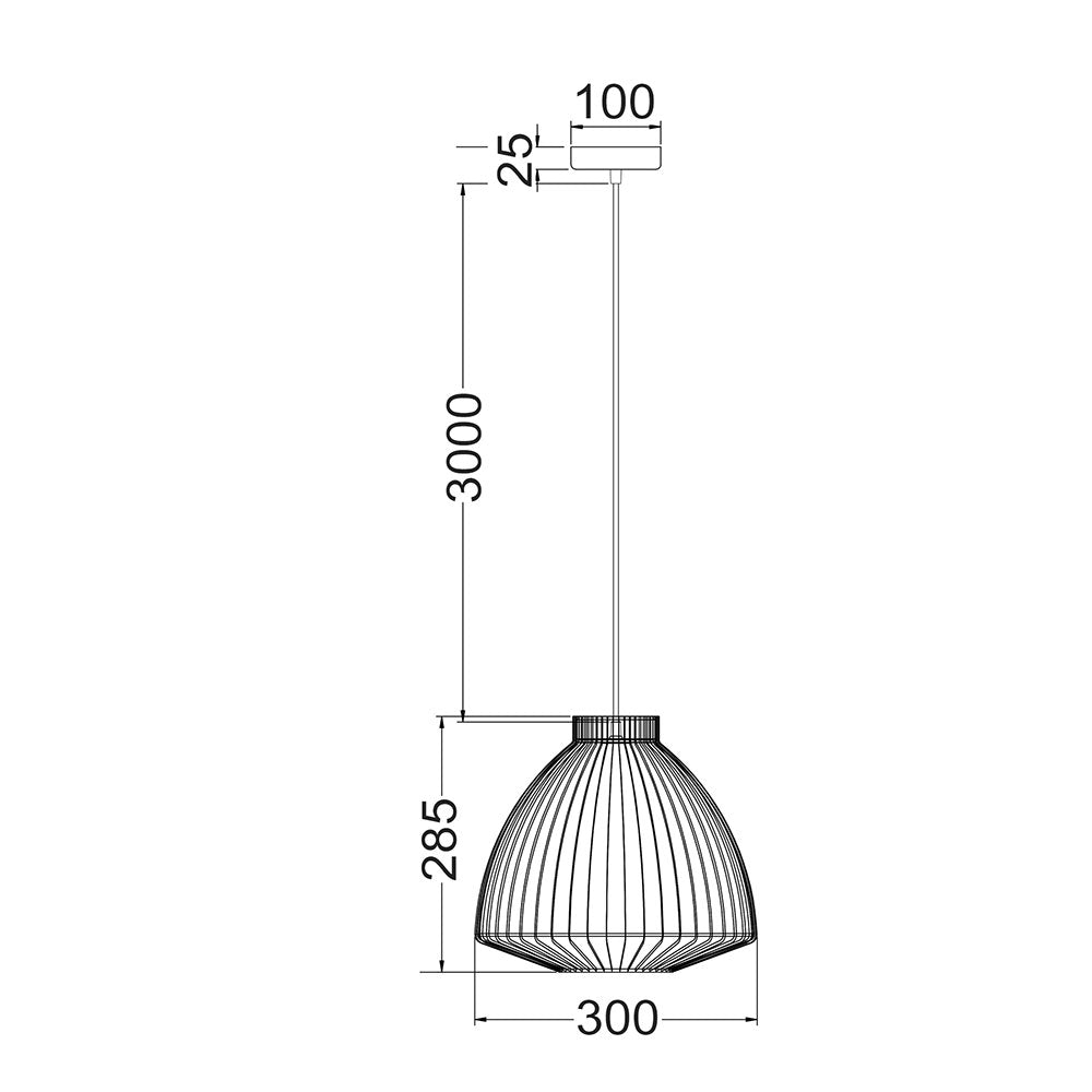 Interior Concave Wire Cage Pendant Black - MANU1