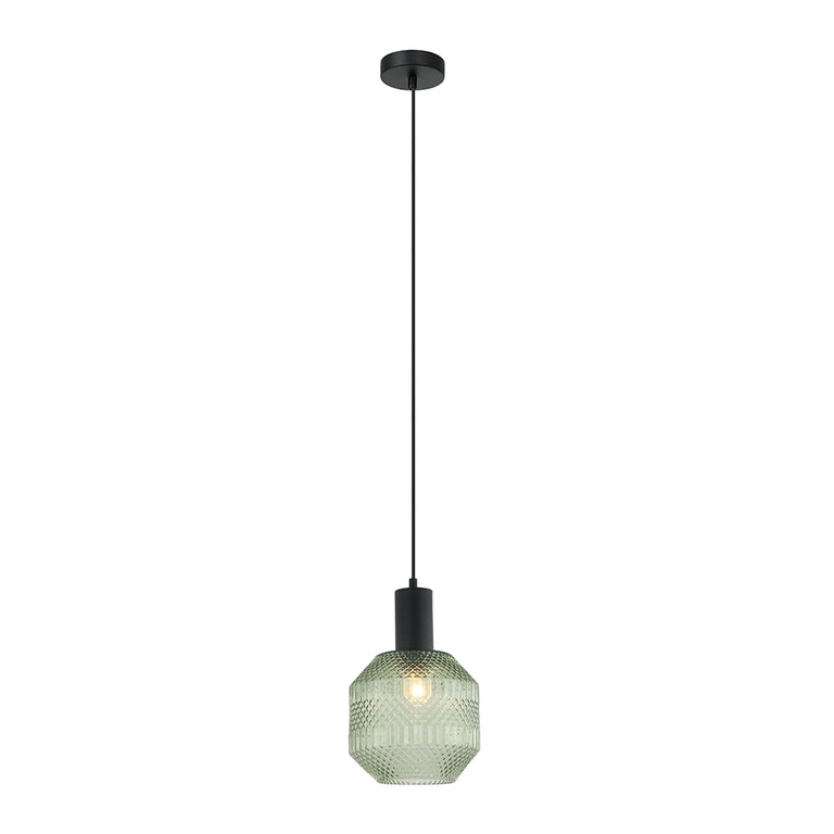 Interior Glass Jar With Quadrilateral Segment Pendant Green - MARACA2