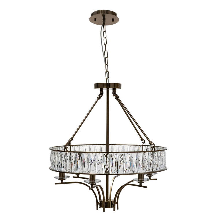 Marisa Crystal 6 Light Crystal Pendant Bronze - MARISA-6L-Bronze