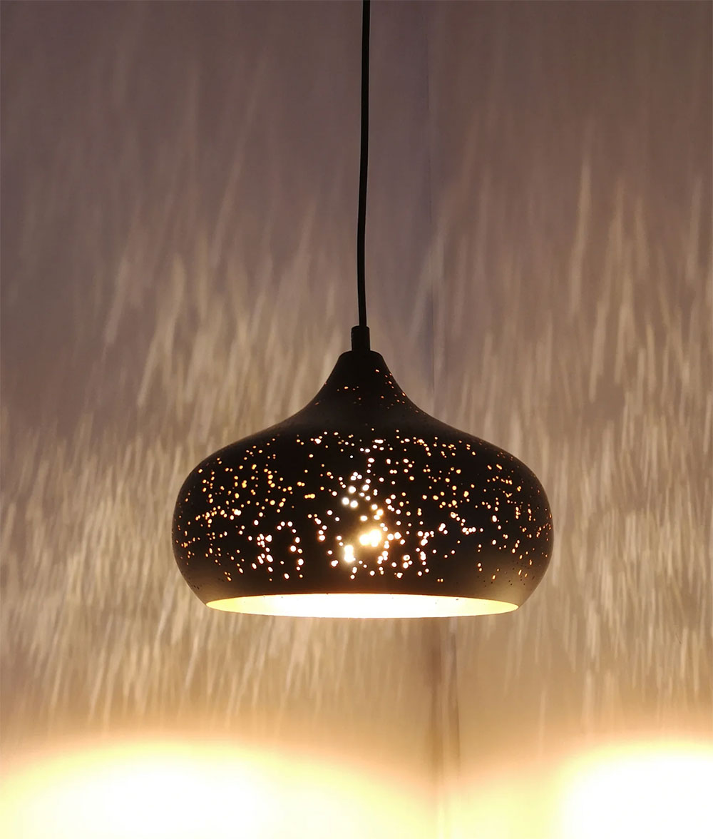 Champagne Glass Shape Pendant Light Black - MARRAKESH04