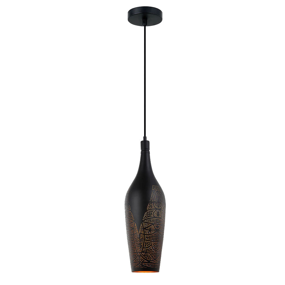Bottle Shape Pendant Light Black - MARRAKESH05