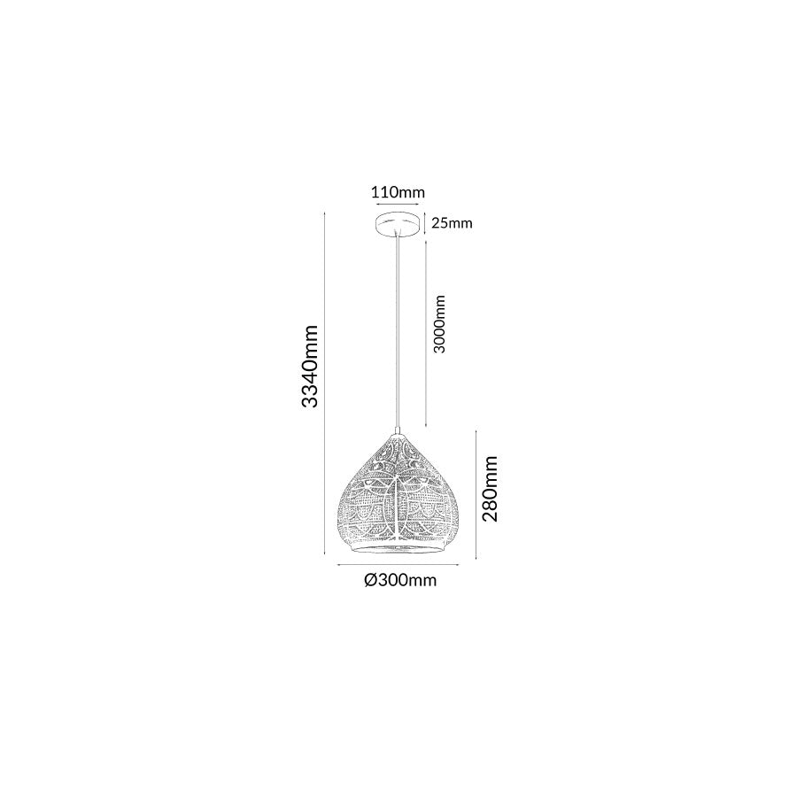 Ellipse Shape Pendant Light White - MARRAKESH07