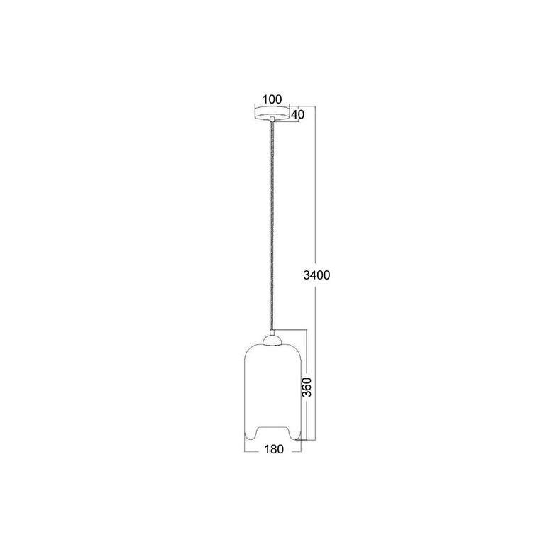 Oblong Modern Pendant Smoke - Mason3