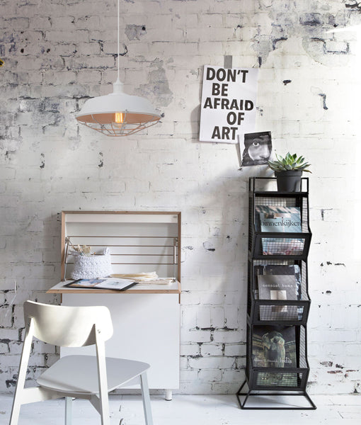 Industrial Dome & Cage Pendant White - Matrix-W