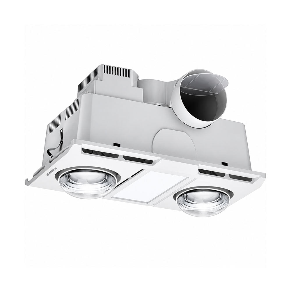 Profile Panel DC 2 3-in-1 High Performance Heater Fan Exhaust with 12W Tricolour LED Light - MBHN2LW