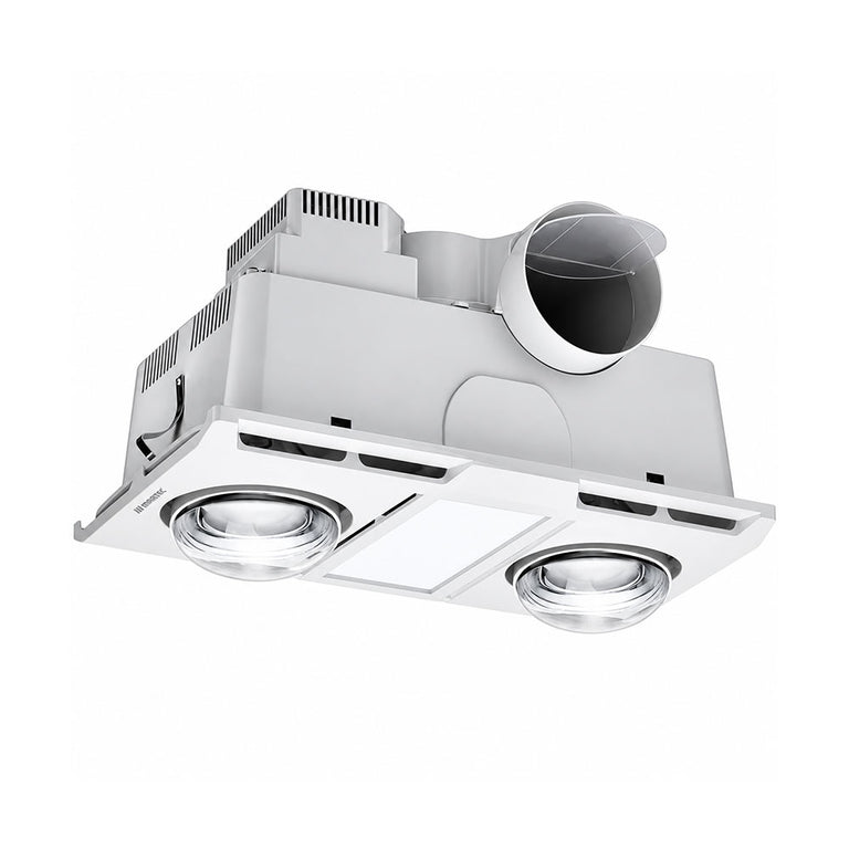 Profile Panel DC 2 3-in-1 High Performance Heater Fan Exhaust with 12W Tricolour LED Light - MBHN2LW
