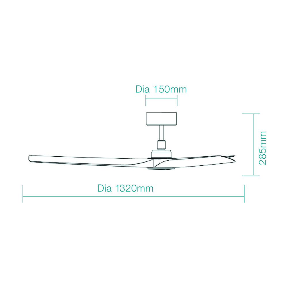 Cordoba DC 52" Smart Ceiling Fan With WIFI Remote Control + LED Light Matt White - MCDC1333W