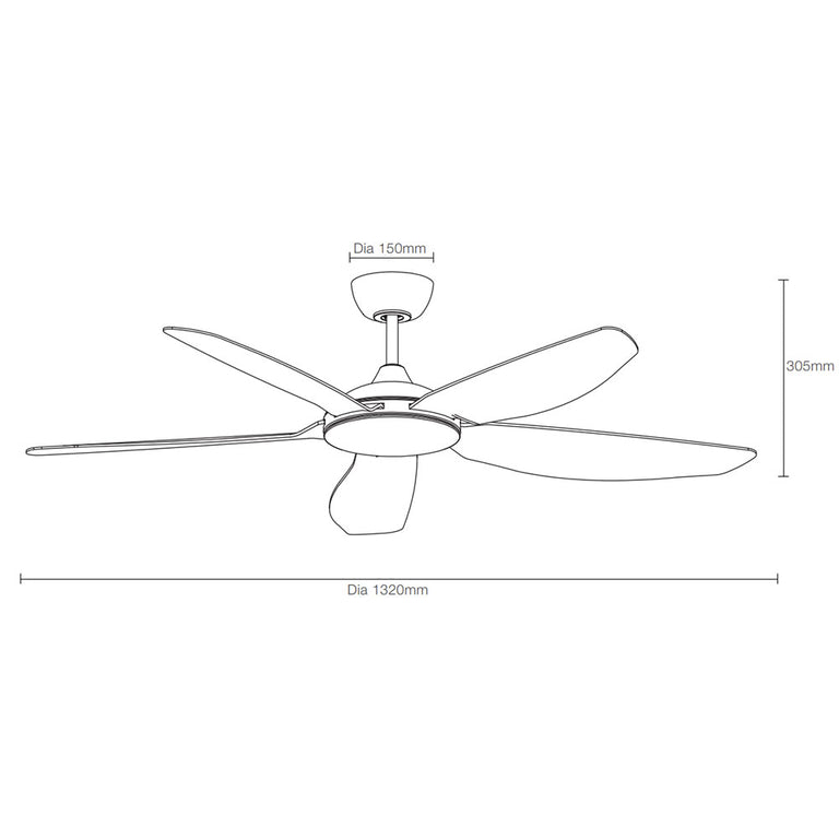 Esprit 52" DC Smart Ceiling Fan With WIFI Remote Control Matt Black - MDCE135M