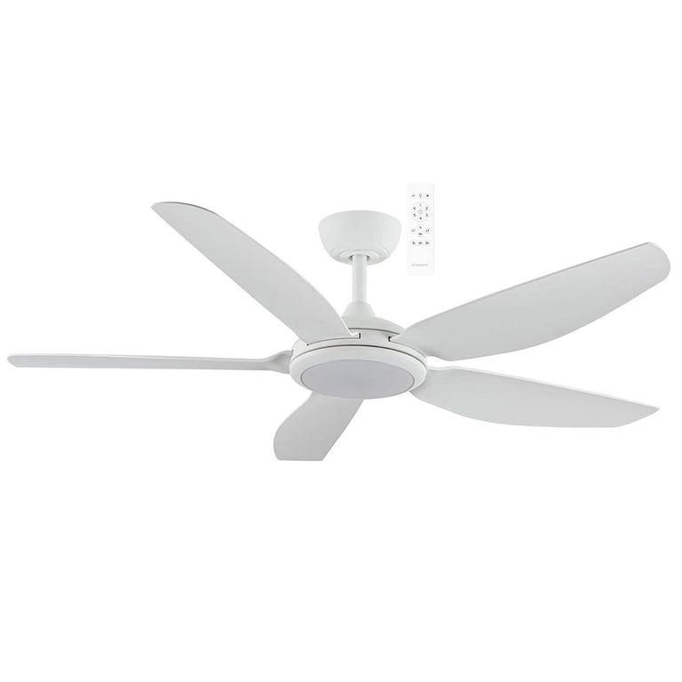 Esprit 52" DC Smart Ceiling Fan With WIFI Remote Control + LED Light Matt White - MDCE1353W