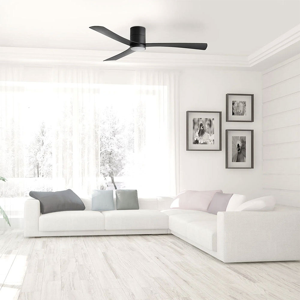 Metro 52" DC Smart Ceiling Fan With WIFI Remote Control + LED Light Matt Black - MDCM1333M