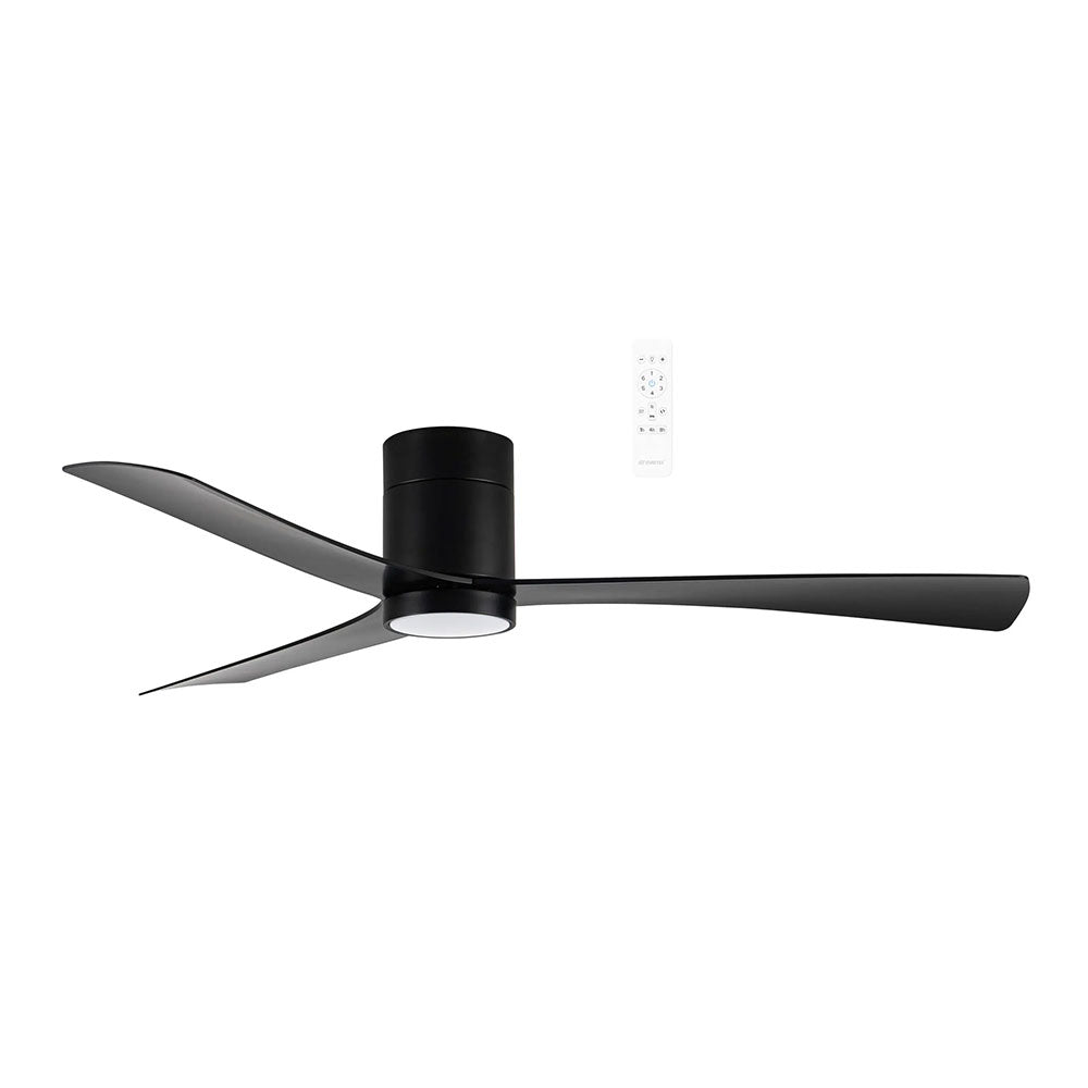 Metro 52" DC Smart Ceiling Fan With WIFI Remote Control + LED Light Matt Black - MDCM1333M